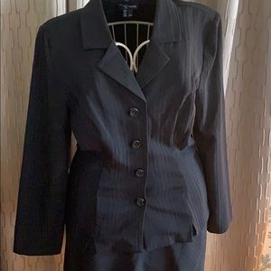 Black striped skirt suit